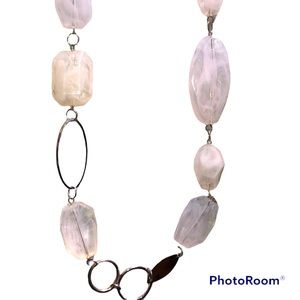 White and silver necklace